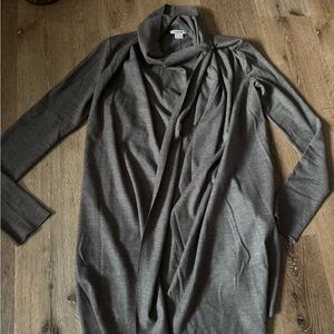 Helmut Lang Gray Wool Showl Cardigan Sweater Size M